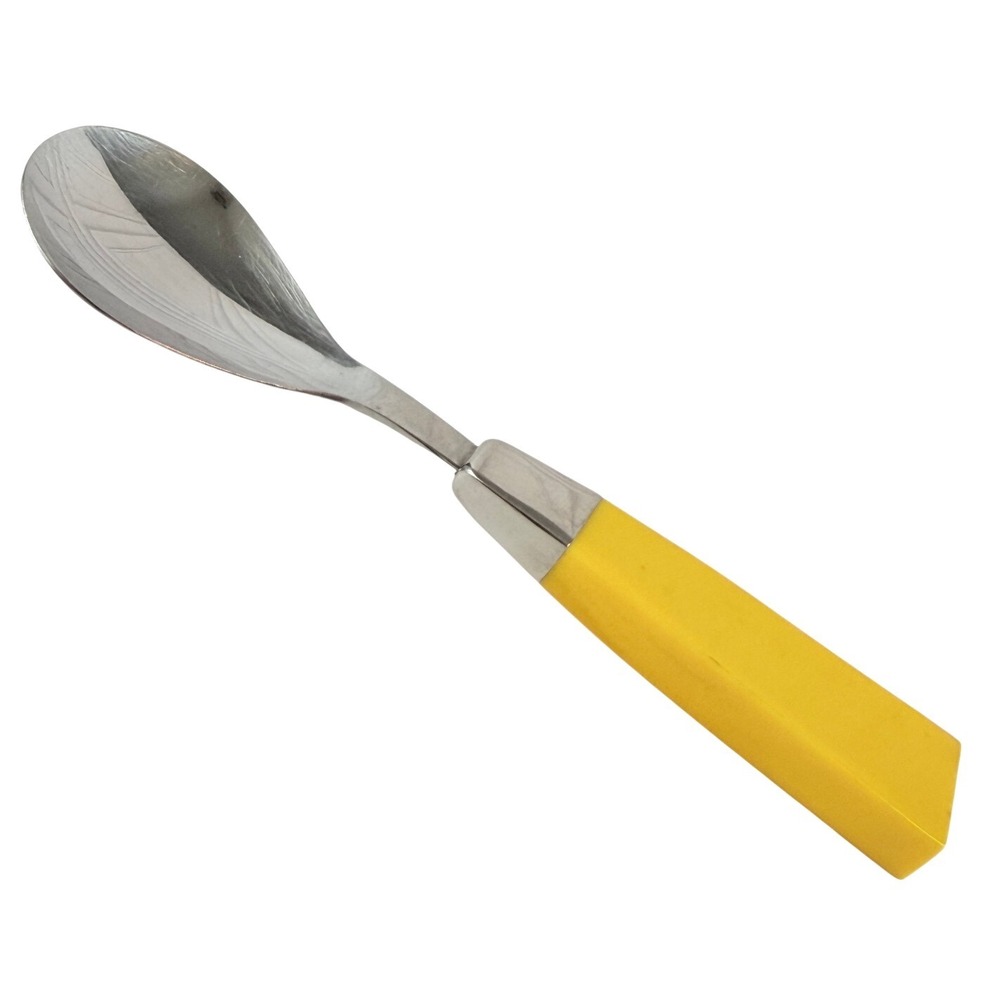 Vintage 1970s MCM Supreme Towle Yellow Spectro Flatware Dessert Spoon